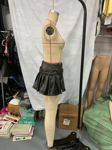 <span class=keywords><strong>Jupe</strong></span> plissée trapèze en cuir <span class=keywords><strong>noir</strong></span> pour femme, style gothique Y2K, mini-<span class=keywords><strong>short</strong></span>, Harajuku, coréenne, emo, vêtements vintage années 2000, été - Product Image 5