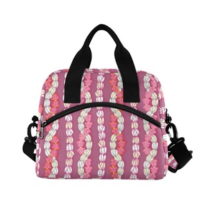 Aloha Collection Portable Outdoor Lunch Insulated Bag Hawaiian Pikake <b>Lei</b> Custom Print Insulated Lunch Tote Bag for Women - Product Image 2