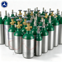 Cylindre d'oxygène médical en aluminium sans soudure ZX DOT-3AL 6061 MD ME M6 haute pression 2015psi ISO13485, réservoir d'oxygène hospitalier OEM ODM