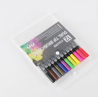OUTAE Lot de 36 feutres double pointe pour la peinture, marqueurs de sécurité pour enfants, stylos pinceaux aquarelle personnalisables