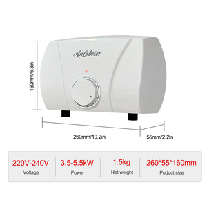 เครื่องทำน้ำอุ่นไฟฟ้าแบบควบคุมด้วยมือ 220V วัสดุตัวเครื่องพลาสติก กำลังไฟ 5500 วัตต์ สำหรับห้องน้ำ จัดส่งตรงจากโรงงาน - Product Image 3