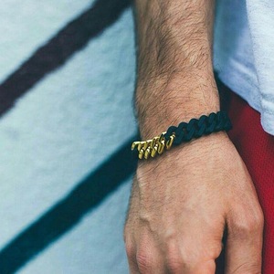 Nuovi Arrivi Gioielli alla Moda Bracciali in Silicone Plastica Gomma Bianco e Nero per Uomo e Donna Bracciale a Catena Cubana Placcato Oro - Product Image 3