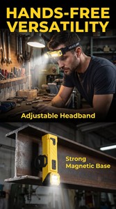 WOSEN Dual Source Spot Flood 90° Rotatable Headlamp Magnetic <b>Rechargeable</b> RGB <b>LED</b> <b>Work</b> <b>Light</b> Bike Repair Camping Emergency - Product Image 2