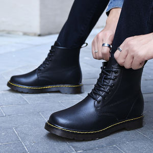 Botas Martin para Hombre, Botas de Nieve con Aumento de Altura Invisible de 8 cm, Botas Cálidas de Cuero con Aumento de Altura Invisible - Product Image 4