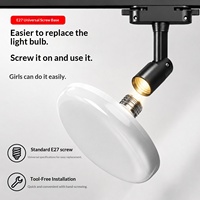 Projecteurs sur rail E27 en forme d'OVNI, ultra-lumineux, à faisceau diffus, en PVC, pour magasins de vêtements, usage commercial, photographie à lumière neutre