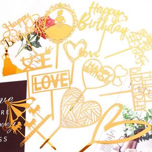 Suministros para Fiestas al por Mayor, Decoración de Cumpleaños, Adornos para Cupcakes, Adornos Acrílicos para Pasteles con Forma de Corazón para Festivales - Product Image 1