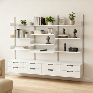 2026 Mới Cao cấp Nhôm Varnished Float Tối Giản Kệ Tường Và Ngăn Kéo Với Lớp Phủ Treo Tường Nhà Bếp Lưu Trữ - Product Image 1