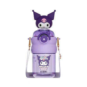 Botella de agua infantil Zuo Mu Sanrio Kuromi sin BPA con pajita para la escuela y uso al aire libre - Product Image 4