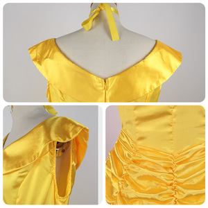 Costume de princesse d'Halloween, costume de série télévisée, vêtements pour femmes, robe de princesse jaune + accessoires de gants - Product Image 4