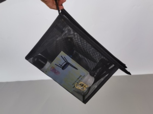 Portable Fashion Mesh <b>Bag</b> Large Opening Cosmetic Makeup <b>Beach</b> <b>Bag</b> Skincare Items for Neat Arrangement During Trips - Product Image 3