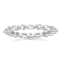 CAOSHI venta al por mayor caliente estilo contratado corte Marquesa Zirconia cúbica pequeños anillos de dedo para fiesta anillos chapados en plata mujeres