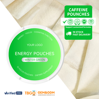 Pochettes de caféine 100 mg saveur menthe forte sans nicotine sans sucre pour la concentration et l'entraînement