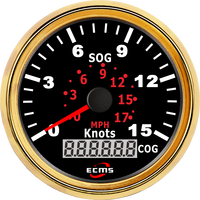Compteur de vitesse GPS pour bateau à 15 nœuds avec étanchéité IP67, 9-32V, lunette en acier inoxydable 316L