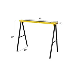 adjustable folding metal sawhorse table for woodworking