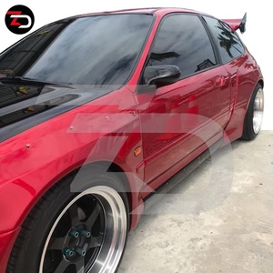 Rocket B Phong Cách Rộng Cơ Thể Kit Phía Trước Lip Cánh Hoa Bên Váy Fender Pháo Hoa Mái Spoiler Cho Civic 5 Ví dụ như 1992-1995 - Product Image 6