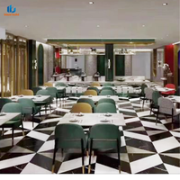 Warme Beige Marmor-Optik Fliese 800x800mm Matt Mehrschichtiges Rahmenmuster Rutschfest Verschleißbeständig 5 Jahre Garantie für Hotel-Lobby