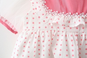 Baby Casual Clothes Toddler Kids <b>White</b> Dresses Girls Short Chiffon Ruffle Dress With Dot of Wholesale - Product Image 5