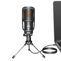 Microphone à condensateur USB professionnel pour ordinateur, microphone filaire avec éclairage RGB pour enregistrement en studio