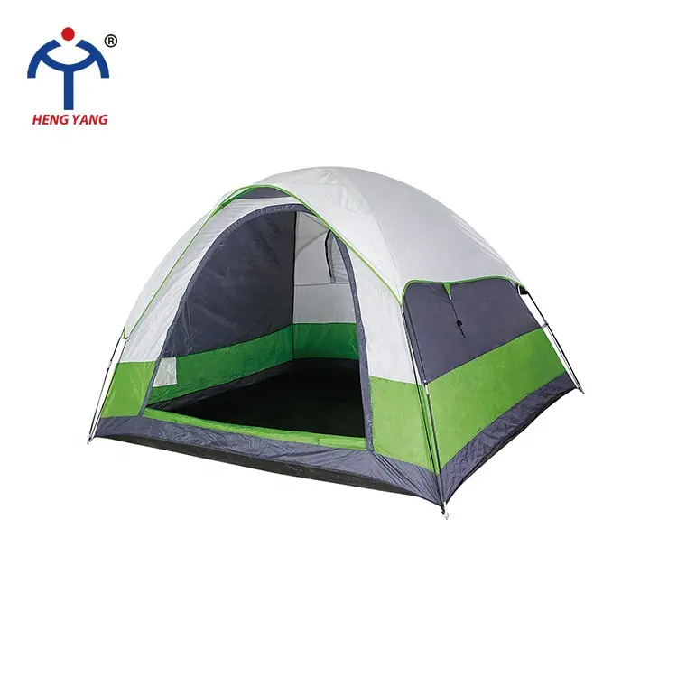 6 Person Camping Tent 2021 New Design Beach Tent Outdoor Windproof Double Layer Sun Protection Portable 6 Person OEM Family Camping Travel Tent