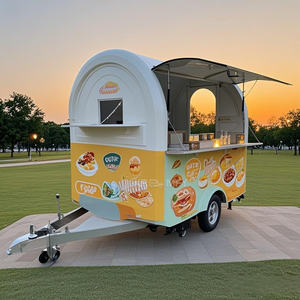 Remolque Comercial Redondo de Tamaño Mini para Servicio en la Calle, Camión de Comida con Ventana, Remolque Móvil de Bebidas, Carrito de Venta de Perritos Calientes - Product Image 5