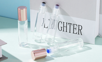 Nouvelle série d'huiles essentielles aiguille pierre naturelle minimaliste en verre transparent bouteilles en rouleau mini bouteille à rouleau transparent polygonal portable