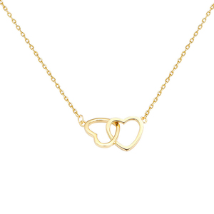 Collar con colgante de corazón de mejores amigos chapado en oro, cadena de acero inoxidable de doble bucle, nuevo diseño, <span class=keywords><strong>2022</strong></span> - Product Image 1