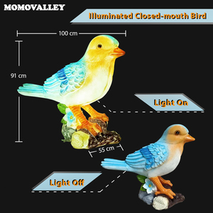 MOMOVALLEY Escultura de Animal Iluminada, Luz LED 3D con Forma de Pájaro para Paisajismo, Iluminación de Aves, Exhibición de Luz de Animales para Exteriores - Product Image 6