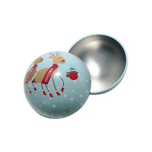 Christmas Decorative Ball <b>Tin</b> Cans Cookie Tea Candy Kids Toys Gift Storage Food Safe Sealed Packaging Custom Logo Round - Product Image 1