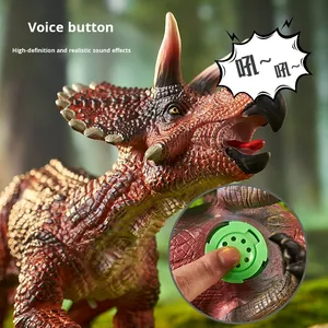 Jurassic trẻ em 'Lớn mềm nhựa nhân tạo Triceratops và Tyrannosaurus Rex Khủng long đồ chơi thiết lập lấy cảm hứng từ mô hình trứng đông lạnh - Product Image 3