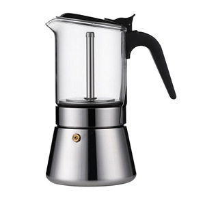 Vente flash : <span class=keywords><strong>Cafetière</strong></span> à espresso <span class=keywords><strong>italienne</strong></span> manuelle en acier inoxydable résistant à la chaleur avec couvercle transparent, <span class=keywords><strong>3</strong></span>/6/9 <span class=keywords><strong>tasses</strong></span> - Product Image 4