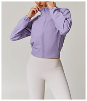 Services OEM et ODM, veste bomber à col montant et fermeture éclair, vêtements de sport imperméables et respirants, softshell uni, vêtements de sport pour femmes