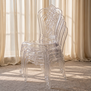 <span class=keywords><strong>Chaise</strong></span> de banquet empilable en acrylique transparent, <span class=keywords><strong>chaise</strong></span> de salle à manger vintage en résine cristalline pour mariage, fête, événement - Product Image 1