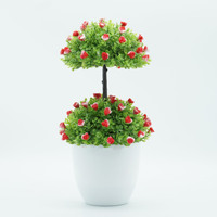 Nouvelle plante artificielle en pot, fleur en plastique, bonsaï, décoration d'intérieur, plantes et fleurs vertes, ornements de fleurs artificielles
