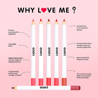 Pensil Lipliner pigmen tinggi kayu putih warna Nude tahan lama kedap air Matte Lip Liner tanpa Logo