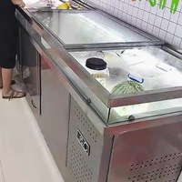 Réfrigérateur pour fruits de mer et viandes, anti-corrosion, anti-rouille, pour bar à sushis, boulangerie, vitrine réfrigérée, table à glace, refroidisseur à air, 2 portes
