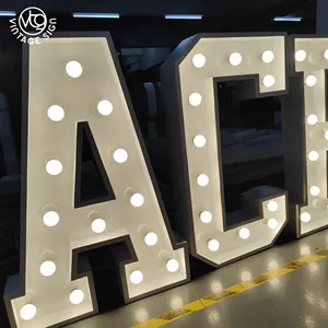 Fábrica Personalizado Gigante Led Marquee Letras E Números Bulbo Iluminado Lâmpadas Para Decores Do Casamento