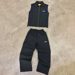 Ensemble de survêtement en nylon léger et respirant, coupe-vent, patchwork, deux pièces : veste et pantalon de survêtement en nylon - Product Image 1
