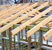 Viga de Techo de Pino Sólido de 47 x 145 mm, Viga de Techo de Pino Prefabricada para Estructura de Techo de Cabaña