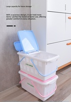 Geweven plastic opbergmand voor buiten, picknick, wasgoed, fruit, met handvat