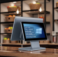 Système de point de vente tout-en-un ultra fin 15,6 pouces Win10/11/Android, caisse enregistreuse Windows, terminal de paiement