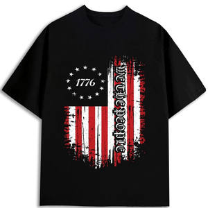 Camiseta Clásica con Bandera Americana para Hombre, 100% Algodón, 180 g/m², Corte Regular, Stock en Almacén de EE. UU. - Product Image 1