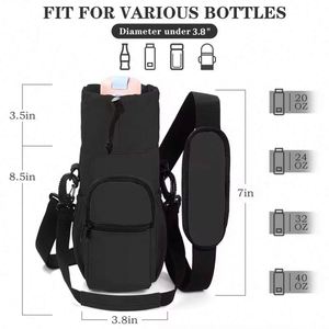 Free Sample Hot Sales Lightweight Neoprene <b>Water</b> Bottle <b>Pouch</b> Bag Zipper Tumbler For polyester <b>water</b> bottle bag - Product Image 2