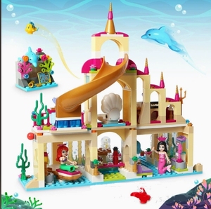 I blocchi da costruzione per bambine sono compatibili con il set della principessa Ariel di <span class=keywords><strong>Barbie</strong></span>, il palazzo subacqueo delle fate. - Product Image 2