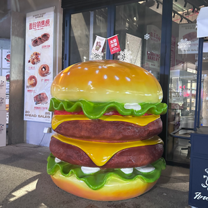 맞춤형 햄버거 레스토랑 야외 상업용 디스플레이 레진 섬유유리 피규어 조각상 - Product Image 3