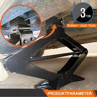 Kit de cric à ciseaux pour voiture à profil bas de 3 tonnes avec adaptateurs de patins en caoutchouc, ensemble d'outils de changement de pneus