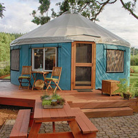 Yurt en bois massif mongol européen NatureGo >3000mm, toile imperméable 4 couches, tente de camping toutes saisons