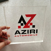 Plaque de bureau en acrylique transparent avec logo imprimé UV, plaque signalétique personnalisée pour réception de bureau, bloc en acrylique sur mesure
