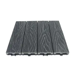 Modern design uv resistance flooring eco- friendly wood look 3d embossed easy to maintain wpc decking tiles