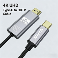 Cable USB C a HDMI Qiulink 4K 60Hz de 2M, Adaptador de Aleación de Aluminio Tipo C a HDTV para Laptop MacBook Pro Air a Monitor TV
