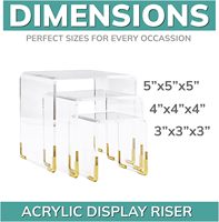 Présentoirs pliables Wenmei à 3 niveaux en acrylique avec accents dorés, étagères transparentes en acrylique pour l'organisation de parfums et de produits de soin